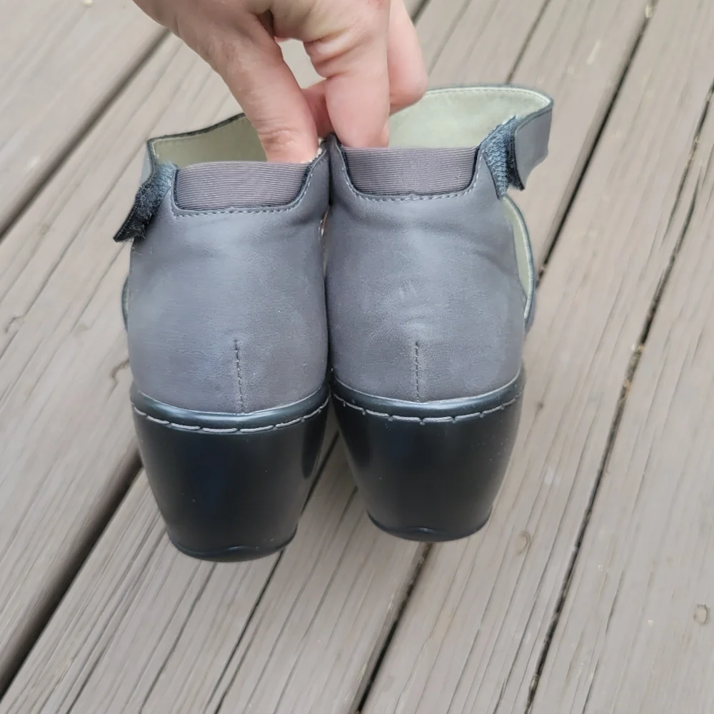 JBU By Jambu Bianca Grey Faux Leather Open Toe Wedge Heel Gladiator Sandals 8‎ - Picture 6 of 9